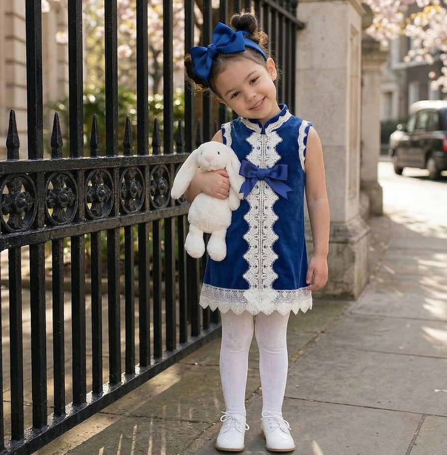 Girls Wool Blend A-Line Dress – Sleeveless Vintage Princess Party & Flower Girl Dress for Autumn & Winter (Ages 2–8)