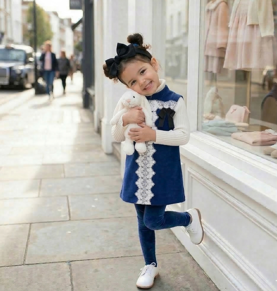 Girls Wool Blend A-Line Dress – Sleeveless Vintage Princess Party & Flower Girl Dress for Autumn & Winter (Ages 2–8)