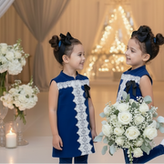 Girls Wool Blend A-Line Dress – Sleeveless Vintage Princess Party & Flower Girl Dress for Autumn & Winter (Ages 2–8)