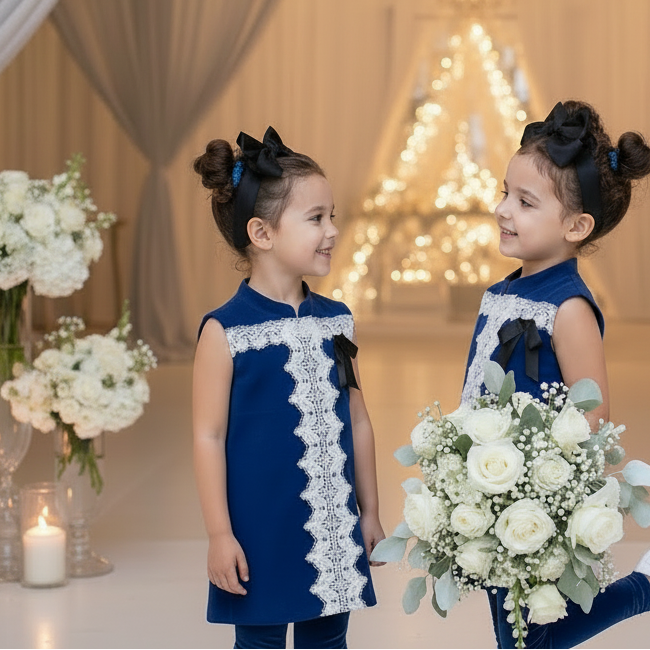 Girls Wool Blend A-Line Dress – Sleeveless Vintage Princess Party & Flower Girl Dress for Autumn & Winter (Ages 2–8)