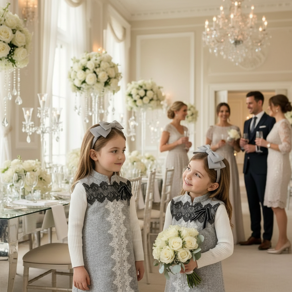 Girls Wool Blend A-Line Dress – Sleeveless Vintage Princess Party & Flower Girl Dress for Autumn & Winter (Ages 2–8)