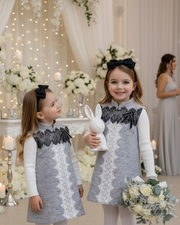 Girls Wool Blend A-Line Dress – Sleeveless Vintage Princess Party & Flower Girl Dress for Autumn & Winter (Ages 2–8)