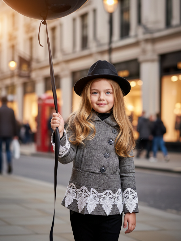 Girls WOOL Coat 3-4-5y Cute Baby Doll Style thick warm woolen jacket festivel