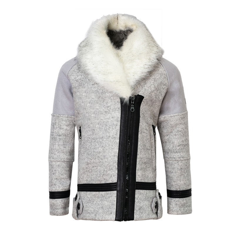 Girls' thick wool padded  Winter Coat 2-3-4-5-6-7y Faux Fur collar warm Jacket