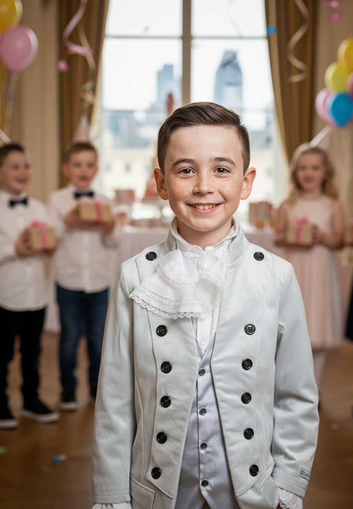 Boys Slim Fit Velvet Blazer 3-14Y False Two-Piece party Dinner Jacket Party Suit