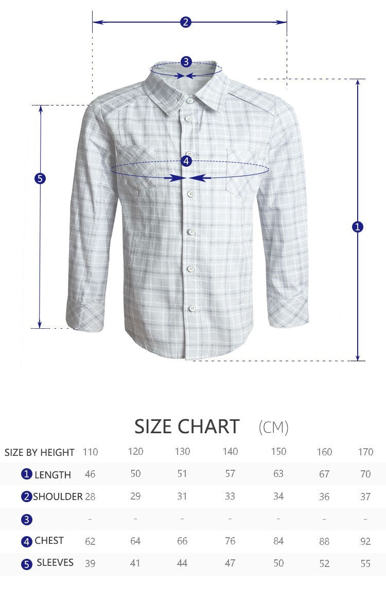 Boys Flannel Plaid Shirt Long Sleeve Casual  shirt Top 3-12 Years big sale gift