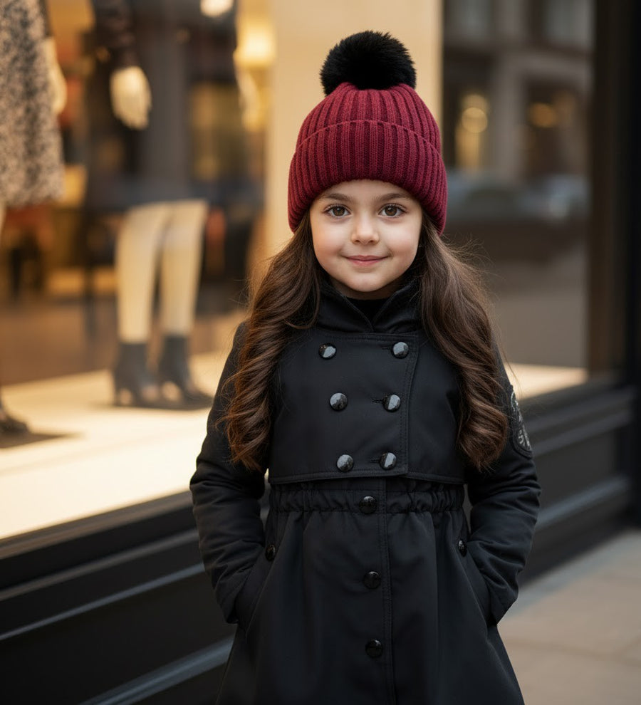 Girls Autumn/spring 2025 Cotton Trench Dress Windproof Black/green Coat 3-7Y kid