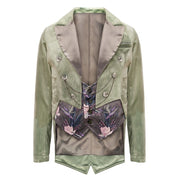 Boy's Formal Velvet Tuxedo Blazer Light Green Slim Fitchristmas party wear 4-12Y