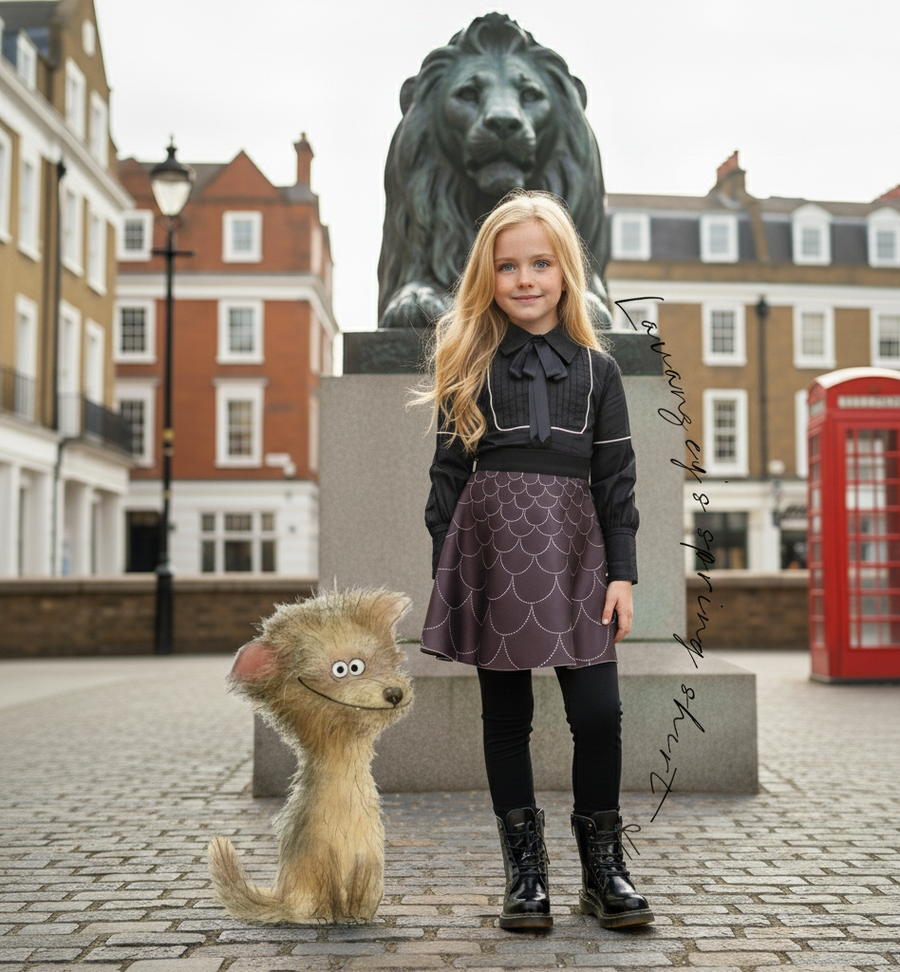 Girls Long Sleeve Cotton Blouse with Bow – Vintage Style Shirt Top