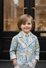 Boys Floral Blazer 3-4Y Premium Cotton Artsy Print Casual Jacket christmas gift