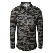 Boys Smart Casual Shirt Military Design Cotton Long Sleeve Top Ages 4-9Y School