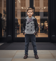 Boys Vintage Lace casual Blazer 4-14Y Junior Smart Uniform Jacket kids teenagers