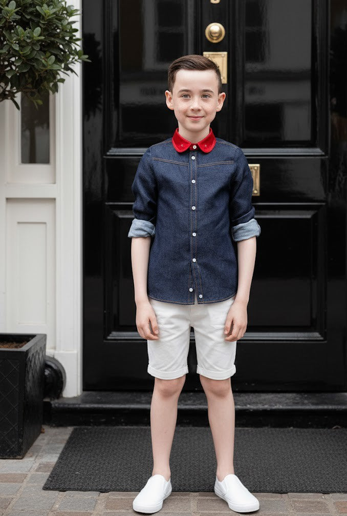 Boys Long Sleeve Cotton Shirt  Casual & Comfortable Top for Kids Ages 6–12Y gift