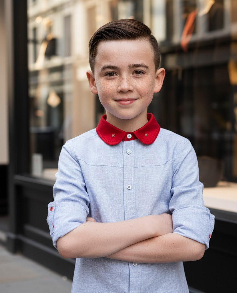 Boys Long Sleeve Cotton Shirt  Casual & Comfortable Top for Kids Ages 6–12Y gift