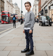 Boys Stretch Denim Jeans – Trendy Slim Designer Pants for Kids 4–12 Years Casual