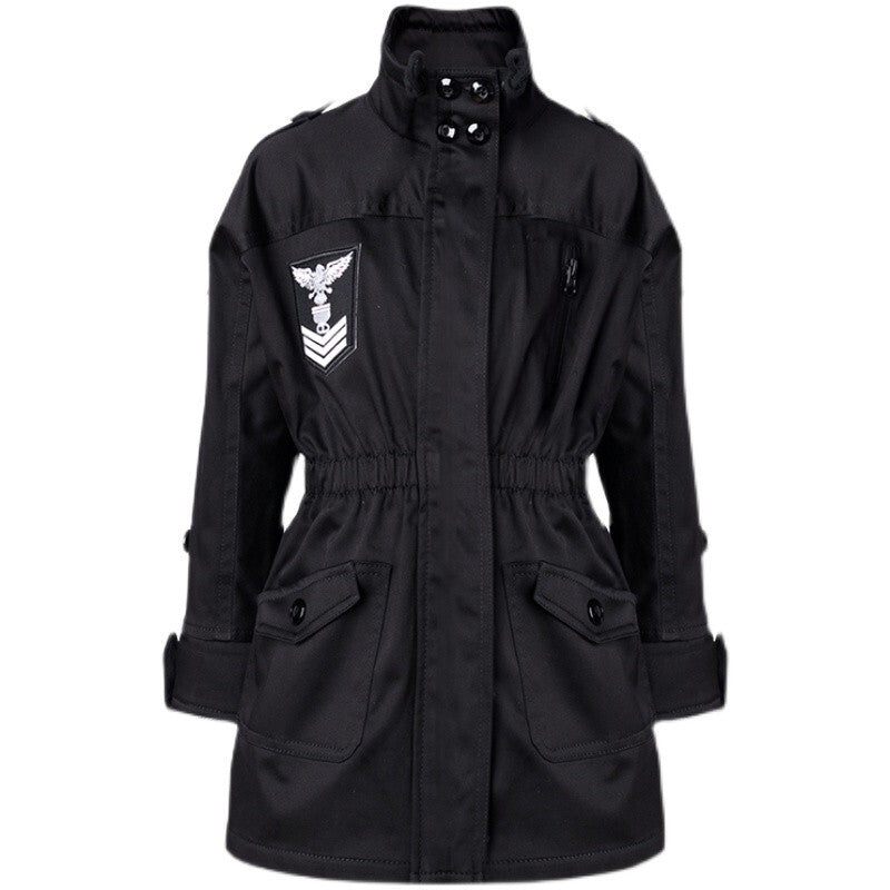 Girl's Dark Green Trench Coat 3-4-5 Y Vintage Cotton Rain Jacket  High Quality