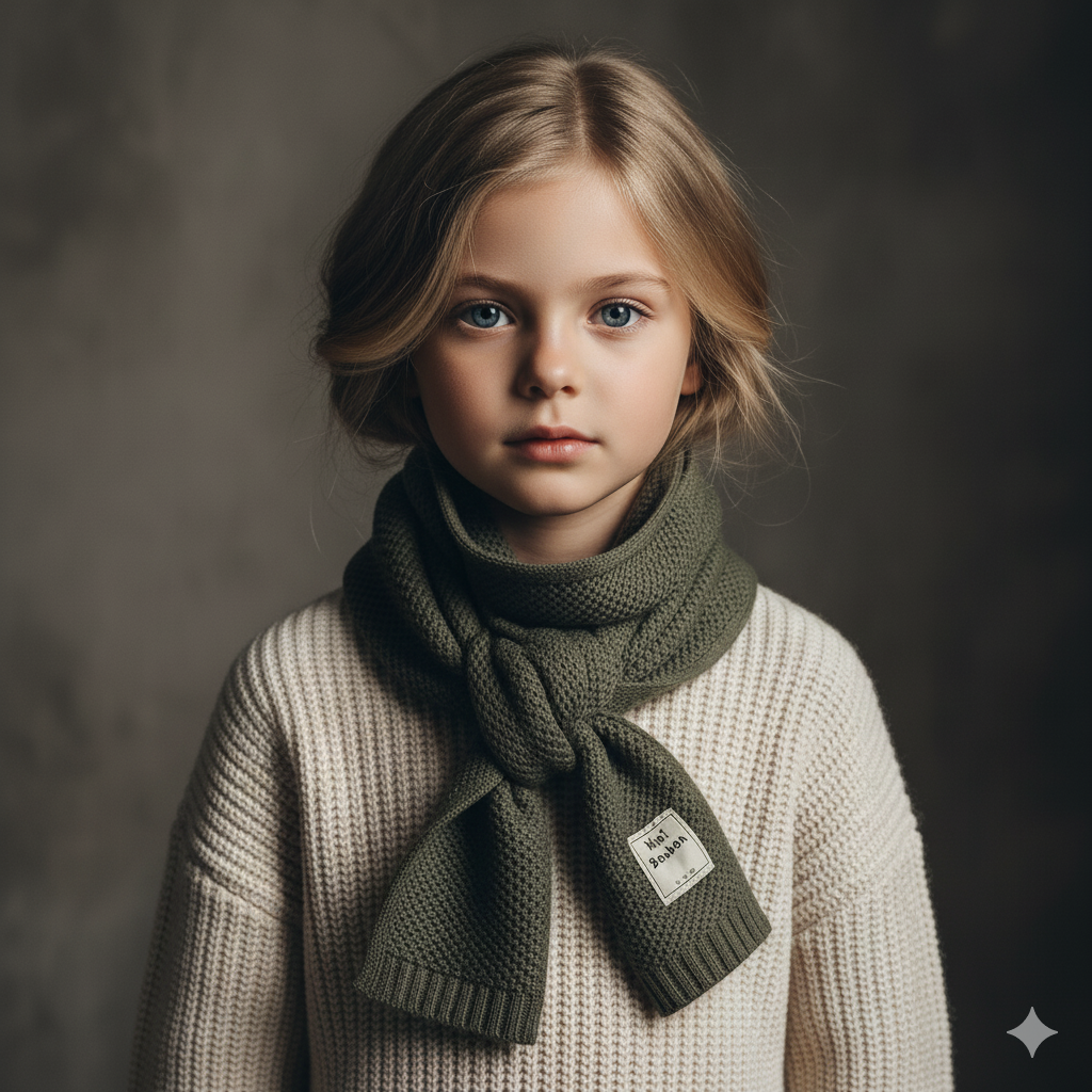 Kids Knitted Winter Scarf – Soft, Thick & Warm Neck scarves for Boys Girls 3-14y