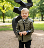 Kids short coat 3-12Y outfit Cotton/velvet Boys Casual military Jacket vintage