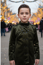 Boys Military Style Velvet Jacket 3-7Y Stylish Spring Biker coat/Top CLEARANCE