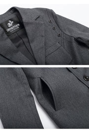 Boys 3-4-5-6-7-8-9-10-11-12 Y Dark Grey Blazer Long Sleeve Formal Uniform vintag