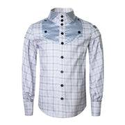 boys Vintage Cotton Long Sleeve Shirt Classic Style Top for Kids 3-14 Y party