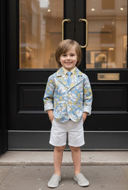 Boys Floral Blazer 3-4Y Premium Cotton Artsy Print Casual Jacket christmas gift