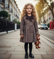 Girls autumn/winter coat 4-5Y beautiful Brown Wool Blend Overcoat vintage 2025