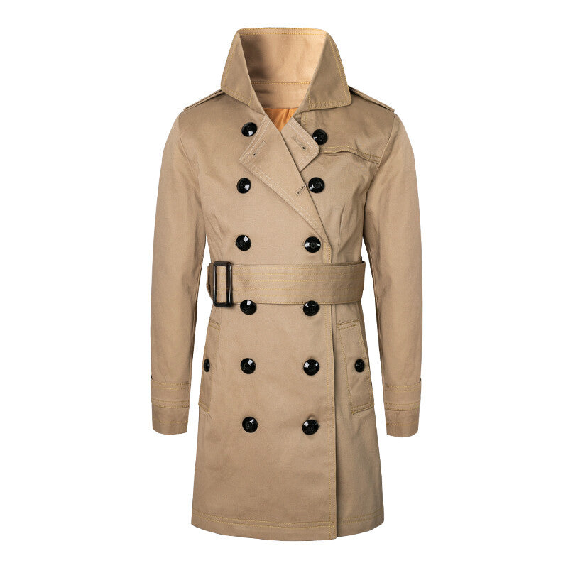 2025 autumn Kids Double-Breasted Cotton Trench Coat – Deluxe Wind Coat (4-7YRS)