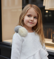 Girls princess White Jacquard Satin dress Elegant Multi-Layer Party Wear XMAS