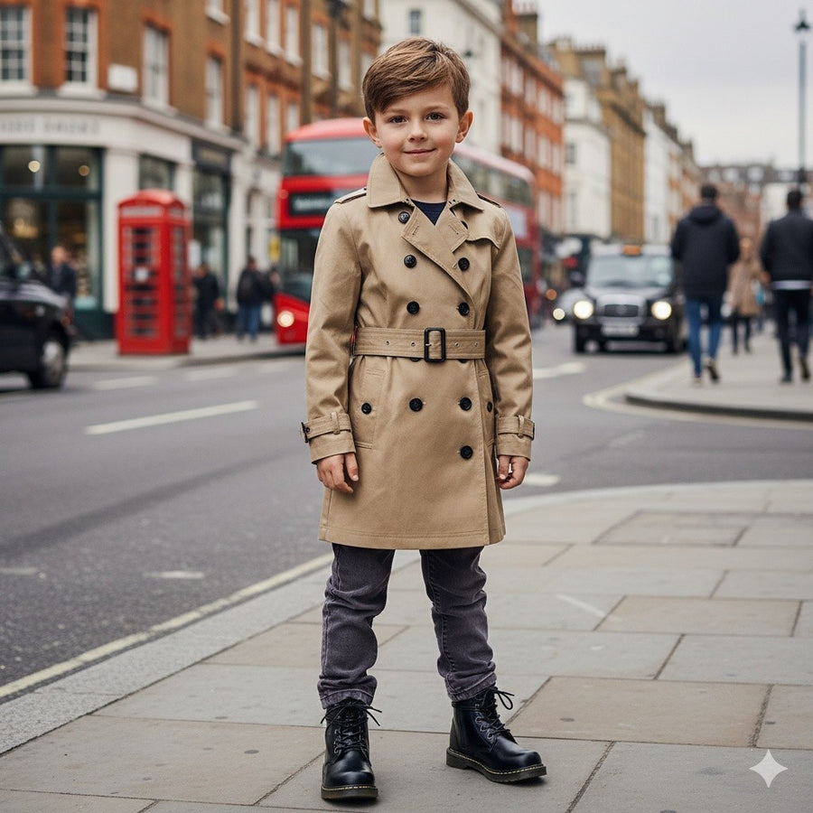 Kids Black Matte Leather Boots great gift winter Premium Cowhide Xmas shoes