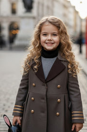 Girls autumn/winter coat 4-5Y beautiful Brown Wool Blend Overcoat vintage 2025