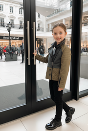 Girls short Trench Coat 4-12Y stylish Autumn Winter cotton jacket for kids 2025