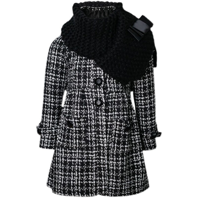 Girls Red Cashmere Long Coat /black wool coat – Elegant autumn Wear (3-5 Years)