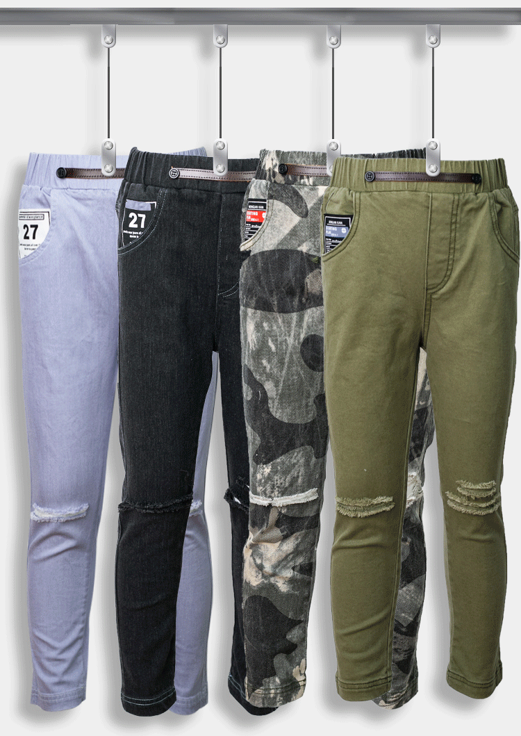 Boys Slim Fit Distressed Jeans Casual Stretch Denim trousers (4–13 Yrs)multiple