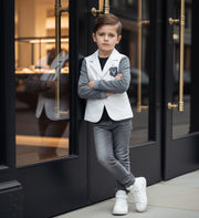 Boys Velvet Blazer Stylish Casual Short Jacket for Kids Toddler 3–7 Years Autumn