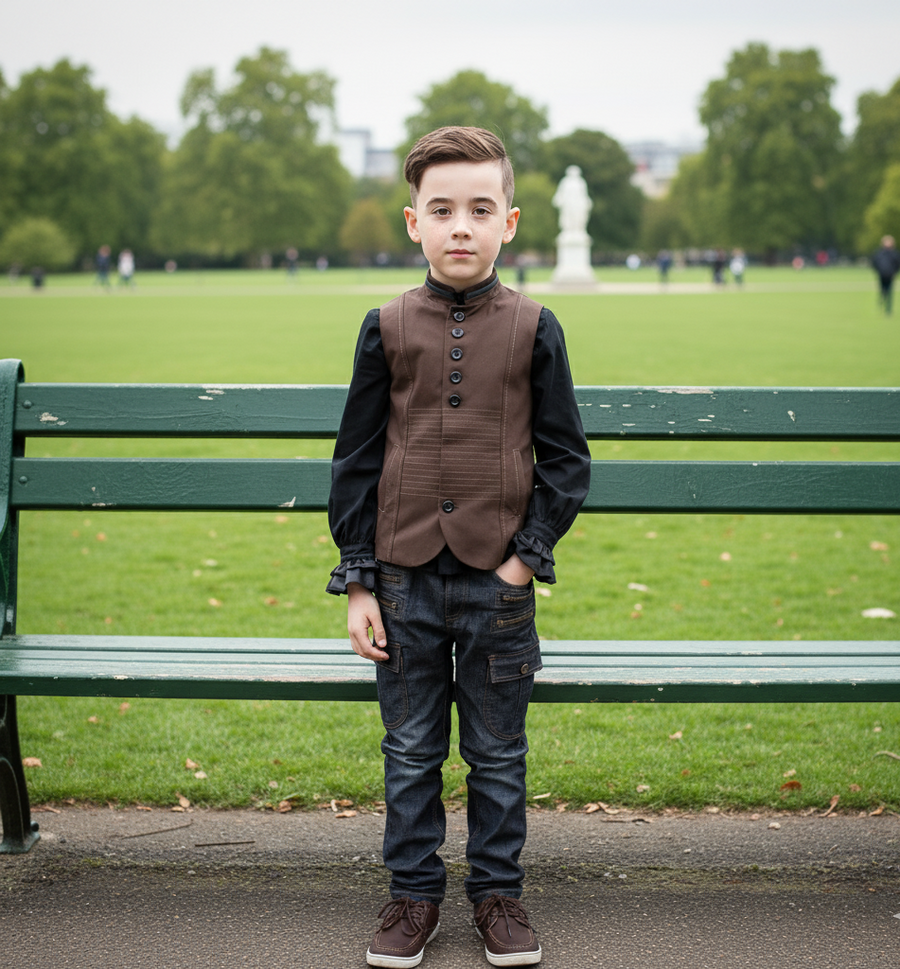 Boys Vintage  Waistcoat top 3–9Y  Sleeveless Velvet Cotton Uniform Vest for Kids