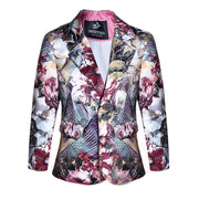 Boys Floral Blazer Slim Fit Tuxedo Jacket Formal Wedding Party Suit Kids 4–12 Y