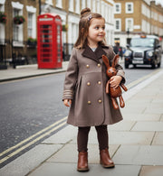 Girls autumn/winter coat 4-5Y beautiful Brown Wool Blend Overcoat vintage 2025