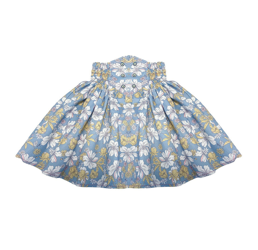 Girls Blue Floral Cotton Skirt beautiful Flared Skirt all season 3-4-5Y toddler