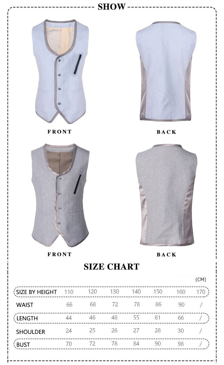 Boys Light Blue Cotton Vest Vintage Casual Style waistcoat 3–7 Y party wear XMAS