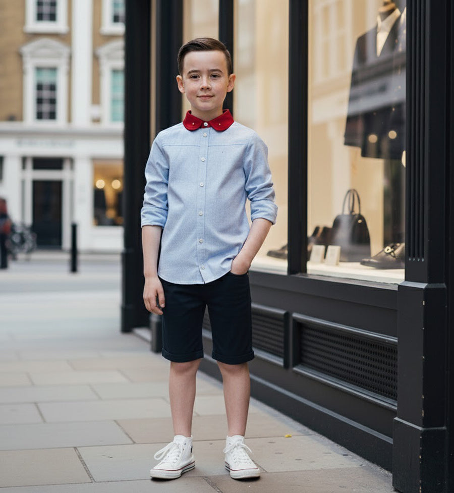 Boys Long Sleeve Cotton Shirt  Casual & Comfortable Top for Kids Ages 6–12Y gift