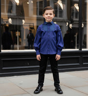 boys Vintage Cotton Long Sleeve Shirt Classic Style Top for Kids 3-14 Y party