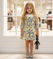 Girls princess Party Dress Off Shoulder 1–7Y grey Floral Outfit beautiful gift