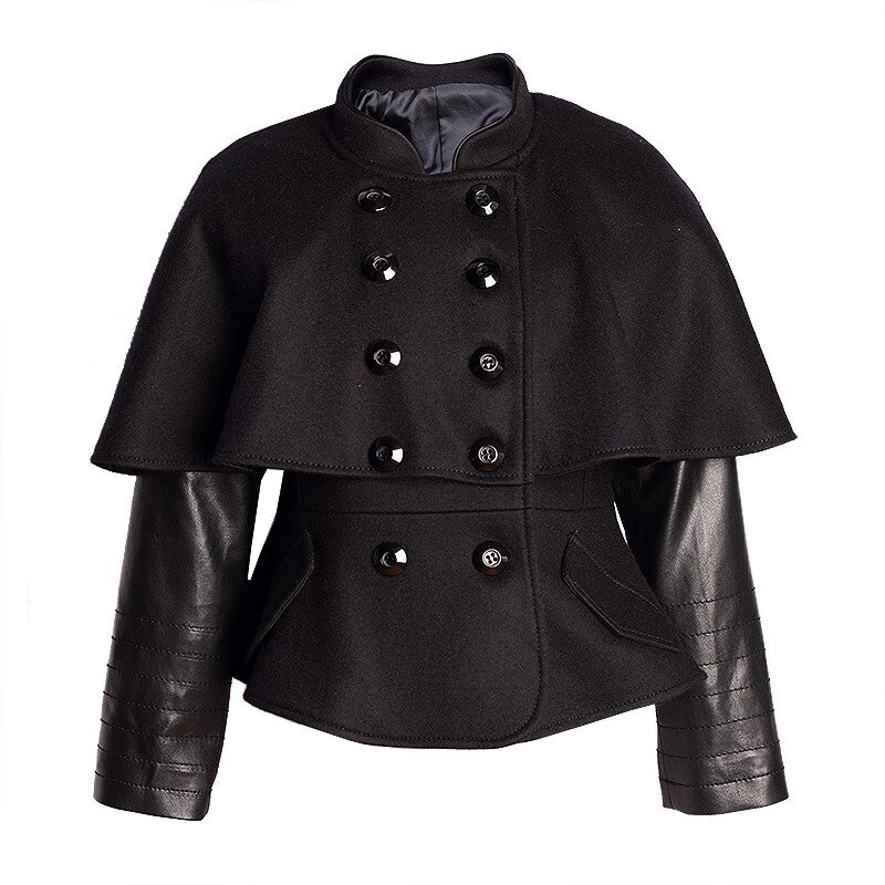 Girls winter/autumn Black Wool Cape Coat 3-4Y Cute Baby Doll Style warm top