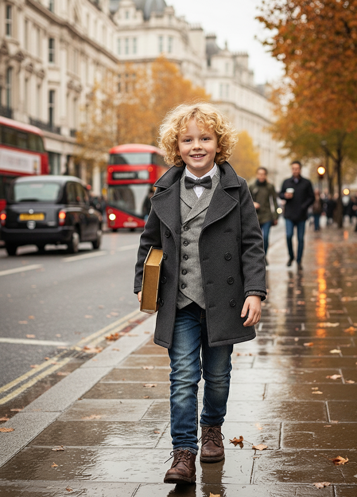 Kids Winter Wool Coat3-7Y  warm double Breasted Thick Warm Jacket for Boys 3–7Y