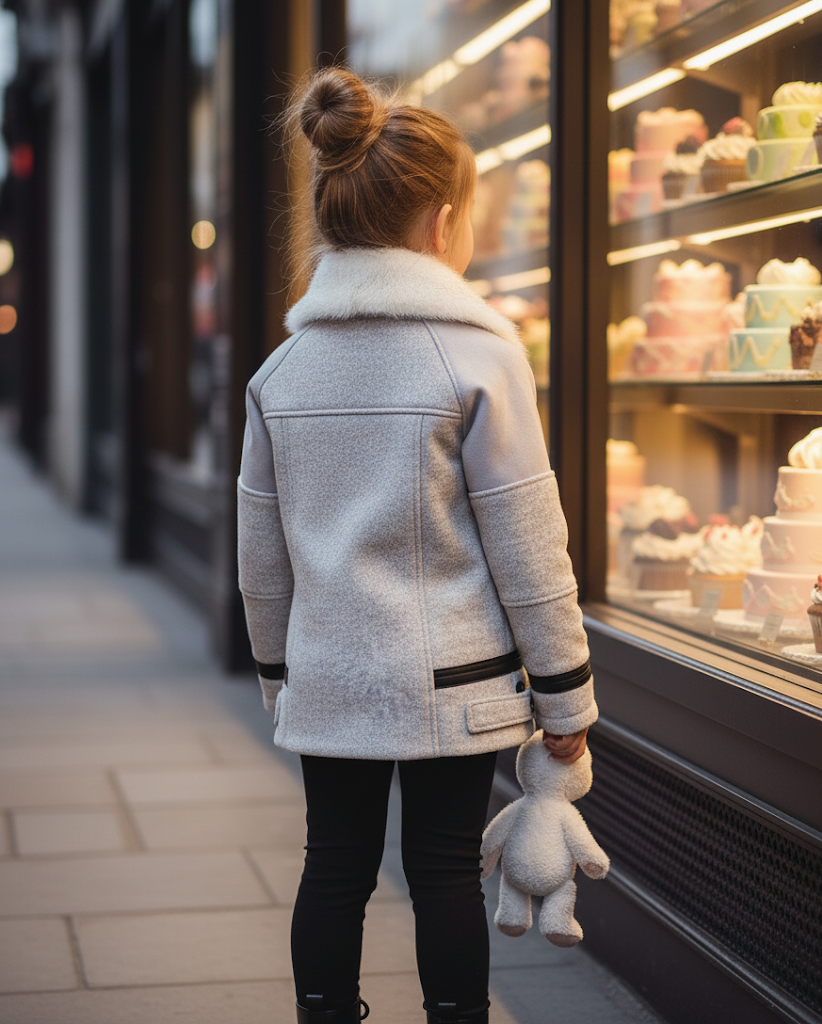 Girls' thick wool padded  Winter Coat 2-3-4-5-6-7y Faux Fur collar warm Jacket