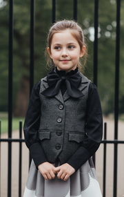 Girls Fairytale Wool Waistcoat with Bowtie 3-10Y  Cosplay Vest Costume festival