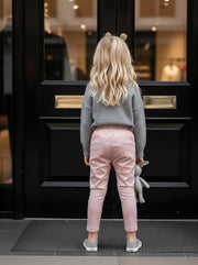 Girls pink & white trousers strenching cotton  Skinny Fit Comfort trousers 9-14Y