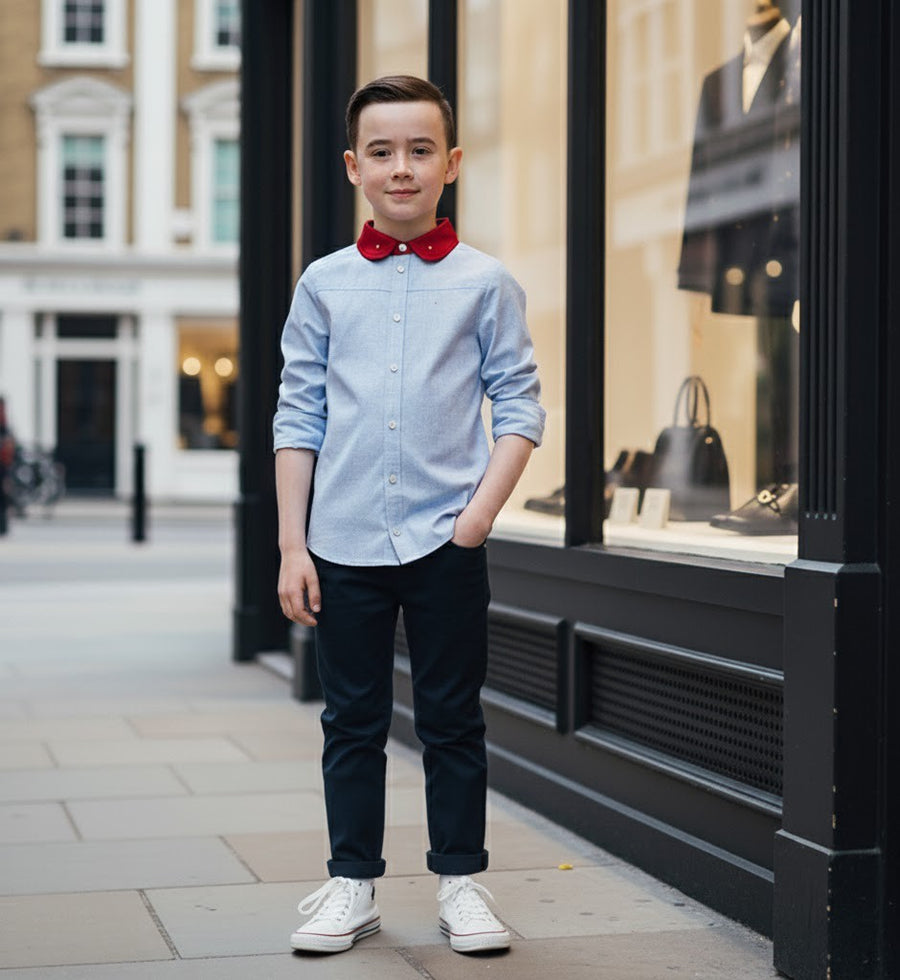 Boys Long Sleeve Cotton Shirt  Casual & Comfortable Top for Kids Ages 6–12Y gift