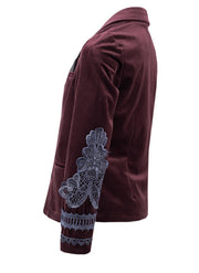 Boys Dark Red Velvet Blazer Vintage Style with Lace party xmas wear 6–14 Yrs